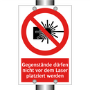 Gegenstände dürfen nicht vor dem Laser platziert werden