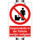 Gegenstände in die Toilette werfen verboten