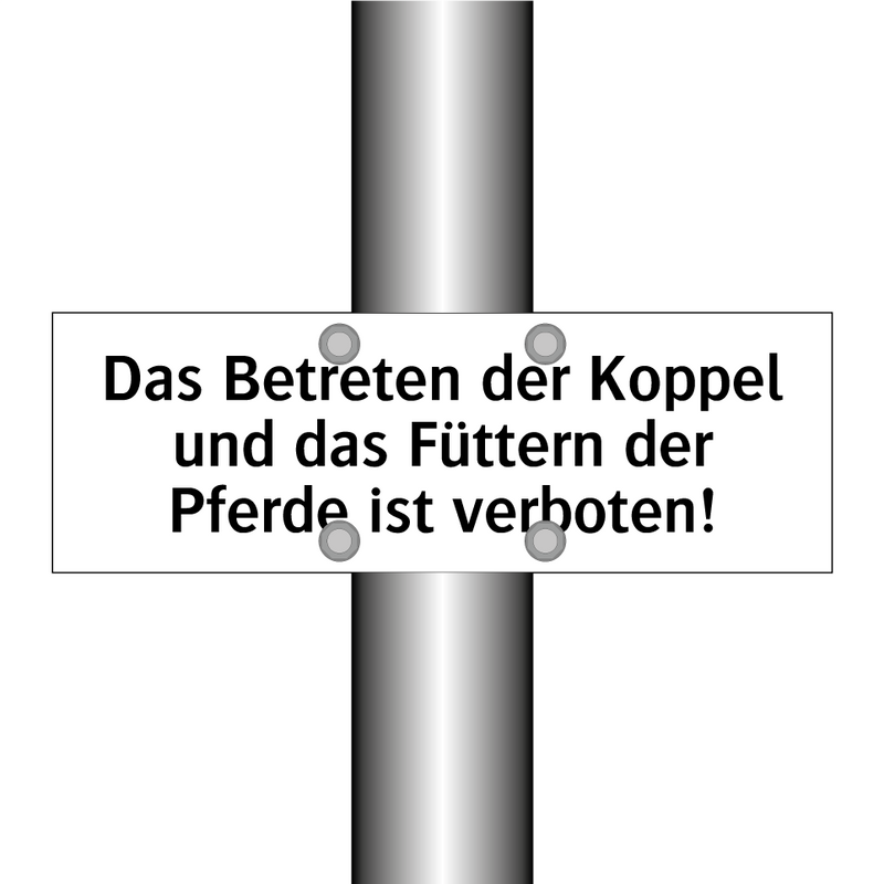 Das Betreten der Koppel und das Füttern der Pferde ist verboten!