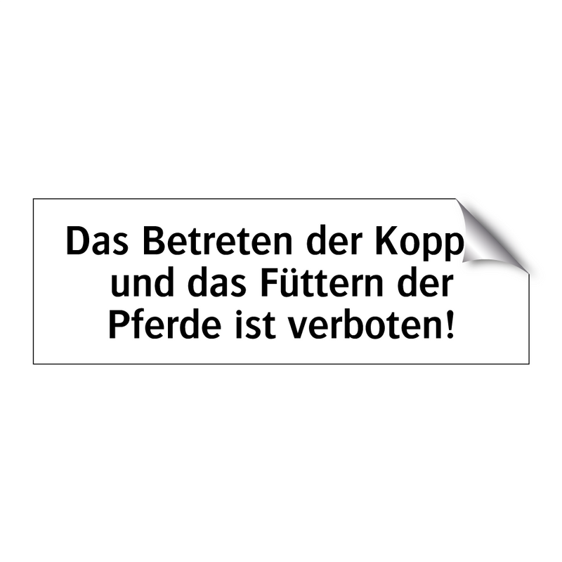 Das Betreten der Koppel und das Füttern der Pferde ist verboten!