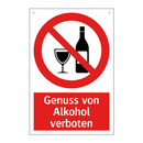 Genuss von Alkohol verboten