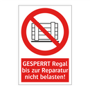 GESPERRT Regal bis zur Reparatur nicht belasten!