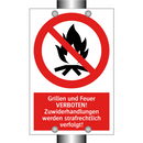 Grillen und Feuer VERBOTEN! Zuwiderhandlungen werden strafrechtlich verfolgt!