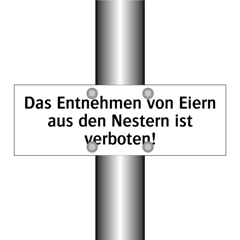 Das Entnehmen von Eiern aus den Nestern ist verboten!