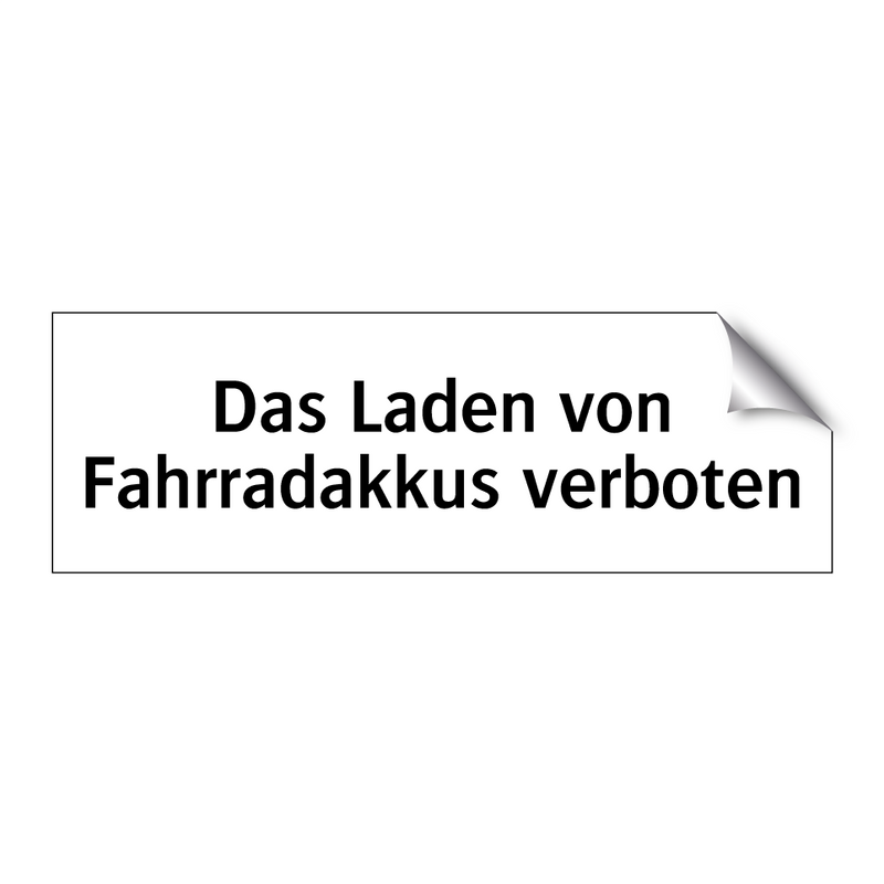Das Laden von Fahrradakkus verboten