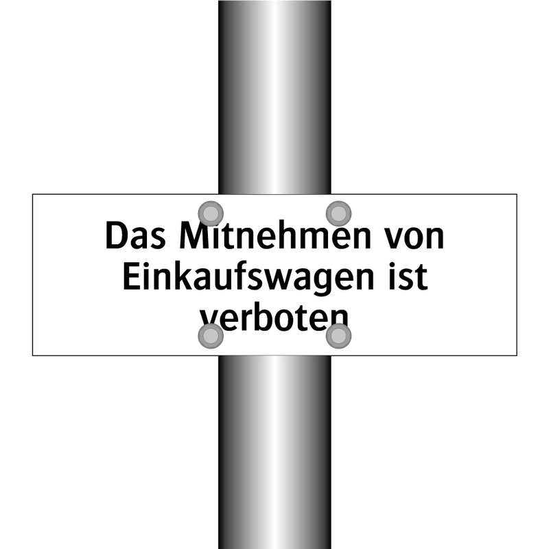 Das Mitnehmen von Einkaufswagen ist verboten