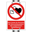 Kein Zutritt für Personen mit Herzschrittmachern oder implantierten Defibrillatoren