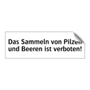 Das Sammeln von Pilzen und Beeren ist verboten!