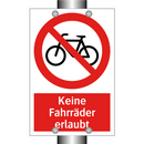 Keine Fahrräder erlaubt