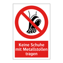 Keine Schuhe mit Metallstollen tragen