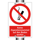 Keine Zigarettenstummel auf den Boden werfen
