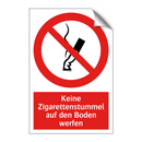 Keine Zigarettenstummel auf den Boden werfen