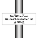 Das Öffnen von Gasflaschenventilen ist verboten