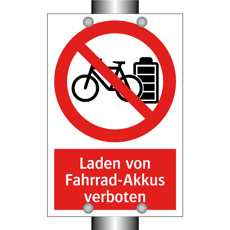 fahrrad akkus laden Kauf Laden von Fahrrad-Akkus verboten schild | SignOnline