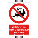 Mitfahren auf dem Gabelstapler verboten
