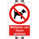 Mitführen von Tieren verboten