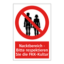 Nacktbereich - Bitte respektieren Sie die FKK-Kultur