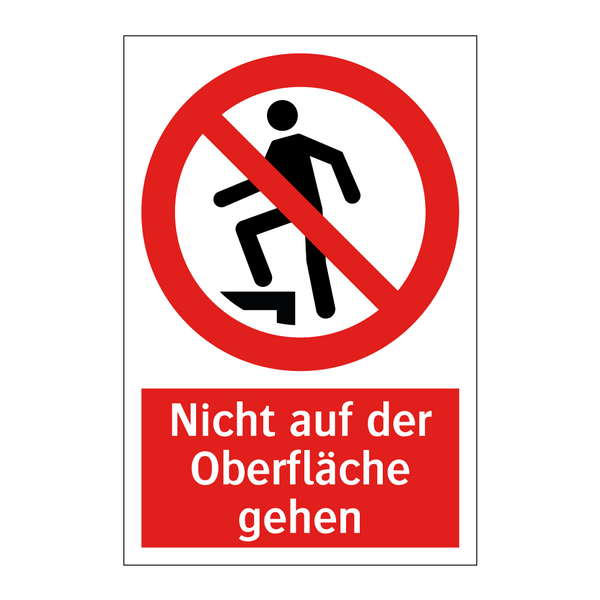 Nicht auf der Oberfläche gehen