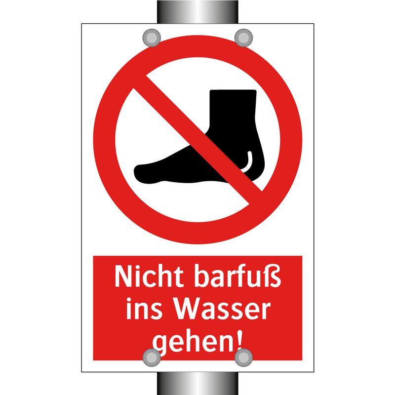 Nicht barfuß ins Wasser gehen!