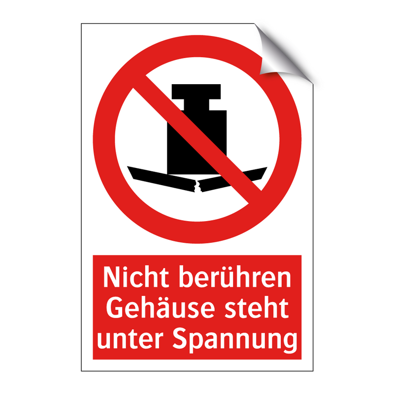 Nicht berühren Gehäuse steht unter Spannung