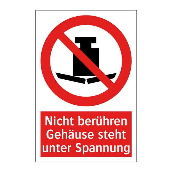 Nicht berühren Gehäuse steht unter Spannung