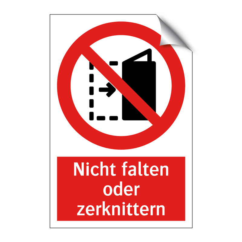 Nicht falten oder zerknittern