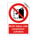 Nicht falten oder zusammen- schieben