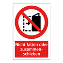 Nicht falten oder zusammen- schieben