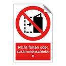Nicht falten oder zusammenschieben