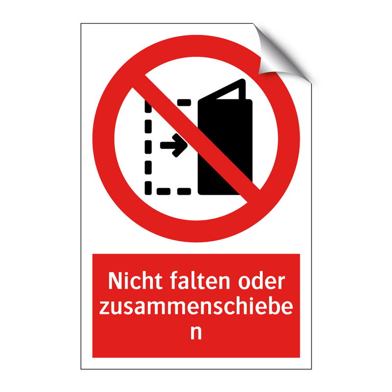 Nicht falten oder zusammenschieben