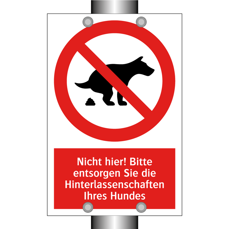 Nicht hier! Bitte entsorgen Sie die Hinterlassenschaften Ihres Hundes
