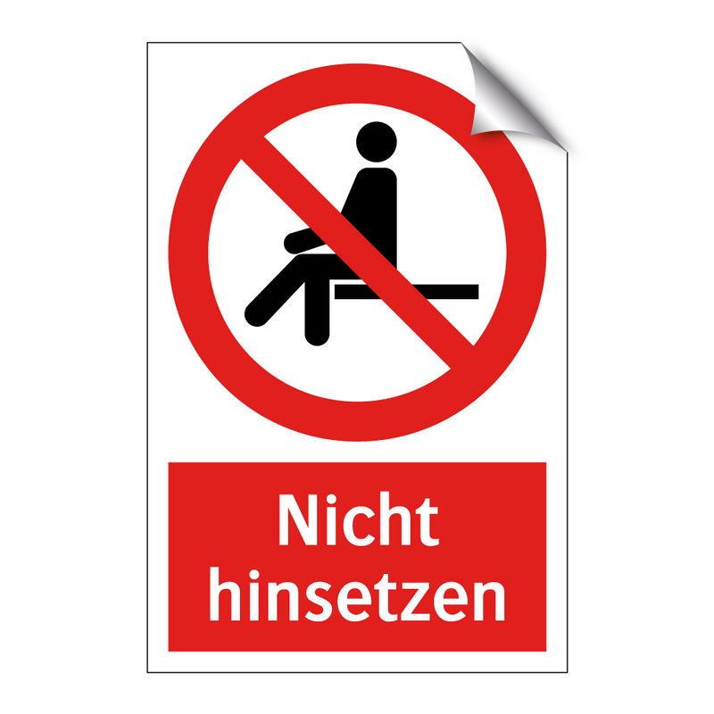 Nicht hinsetzen
