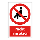 Nicht hinsetzen