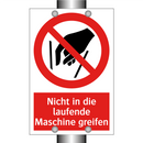 Nicht in die laufende Maschine greifen
