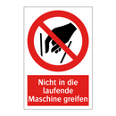 Nicht in die laufende Maschine greifen