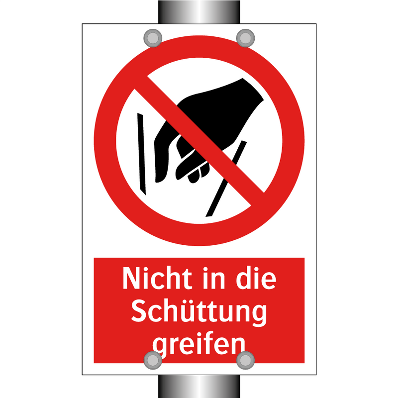 Nicht in die Schüttung greifen
