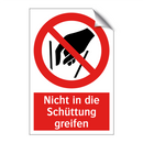 Nicht in die Schüttung greifen