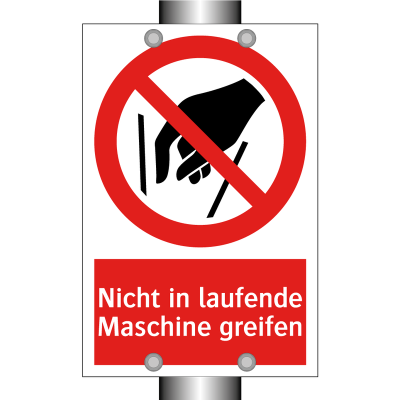 Nicht in laufende Maschine greifen