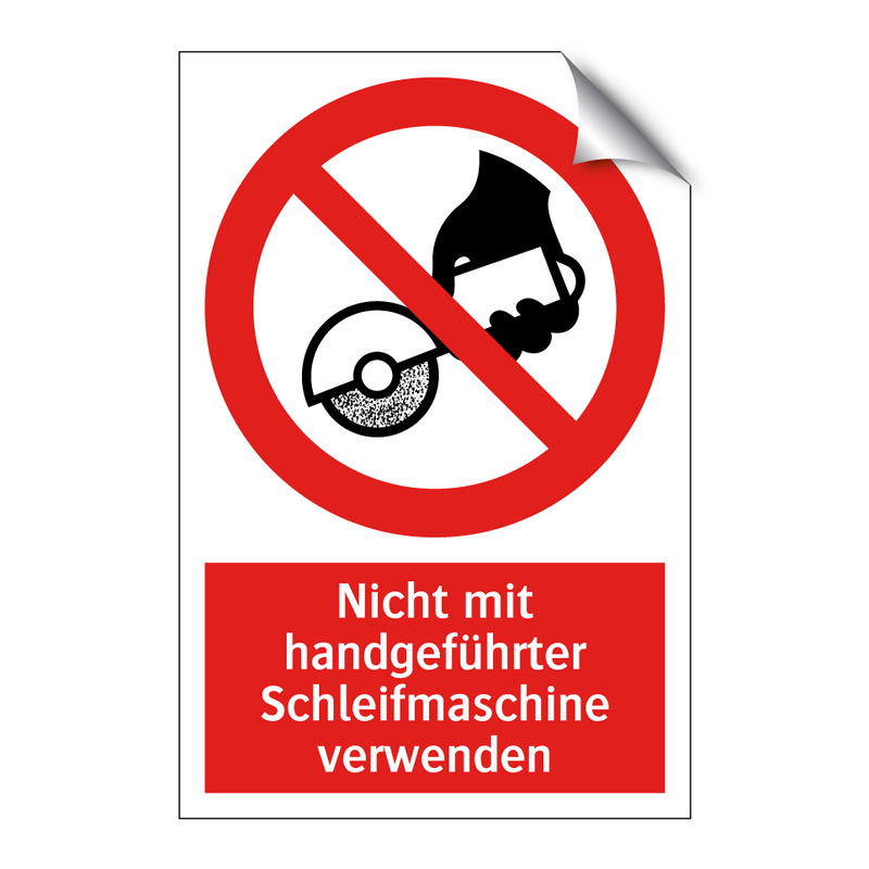 Nicht mit handgeführter Schleifmaschine verwenden