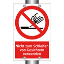 Nicht zum Schleifen von Gesichtern verwenden
