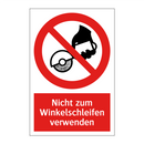 Nicht zum Winkelschleifen verwenden