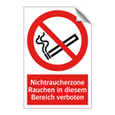 Nichtraucherzone Rauchen in diesem Bereich verboten