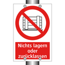 Nichts lagern oder zurücklassen