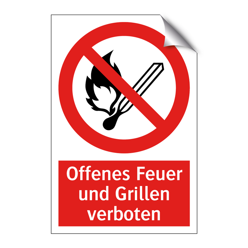 Offenes Feuer und Grillen verboten