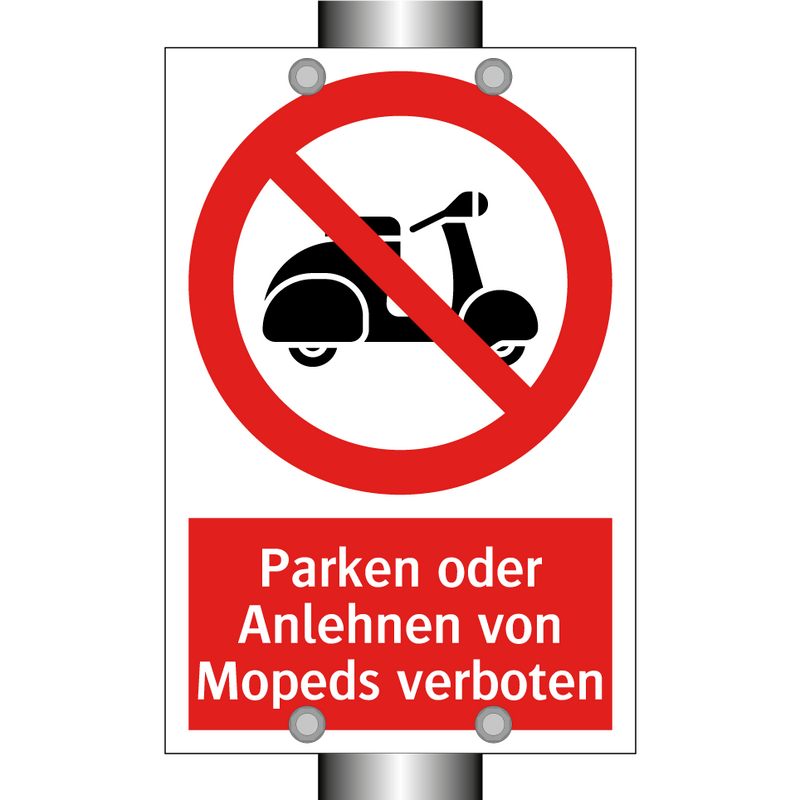 Parken oder Anlehnen von Mopeds verboten