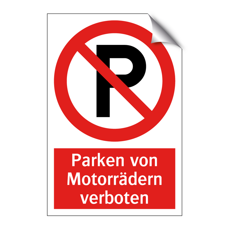 Parken von Motorrädern verboten