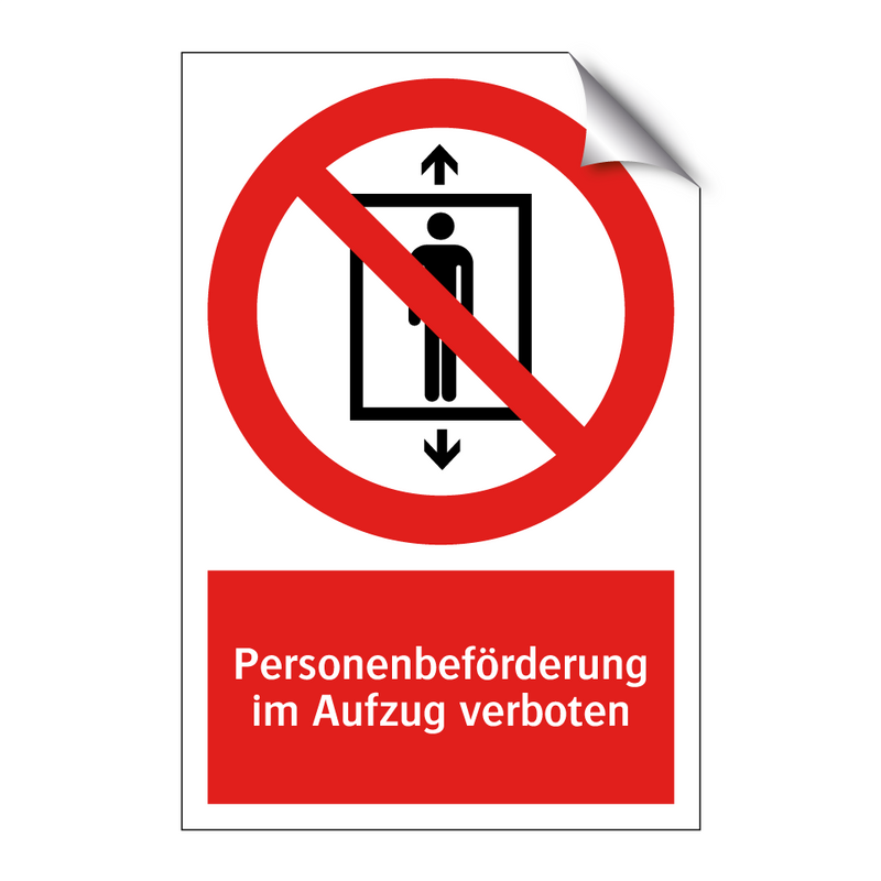 Personenbeförderung im Aufzug verboten