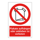 Plakate aufhängen oder ankleben ist verboten