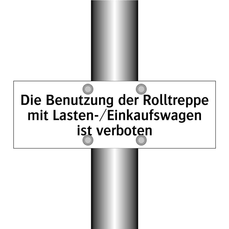 Die Benutzung der Rolltreppe mit Lasten-/Einkaufswagen ist verboten