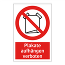 Plakate aufhängen verboten
